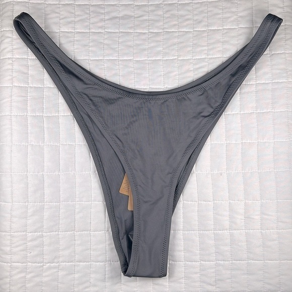 Skims Cheeky Tanga Swim Bottoms in Gunmetal Grey Size 3X NWT - Picture 1 of 9